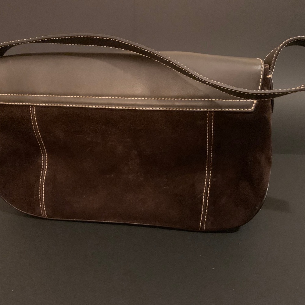 Paolo Bianchi Satchel brown suede & leather - Picture 5 of 8